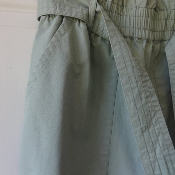 Steve Madden paper bag waist pants size M, 100% cotton, Misty Jade, NWT, soft - Picture 7 of 16